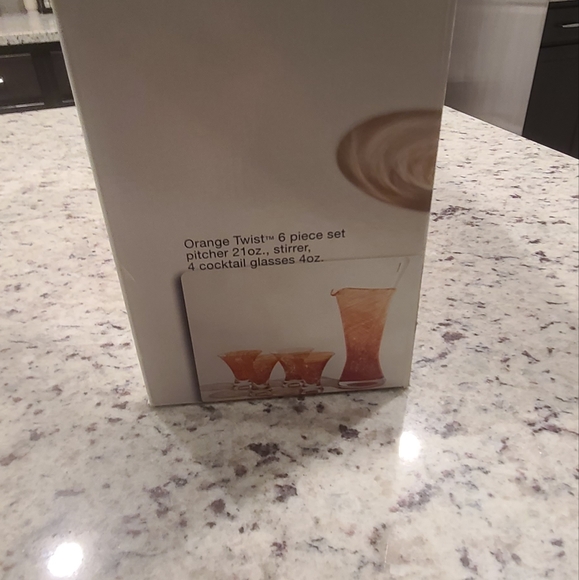 Dansk Crystal Orange Twist 6 piece Cocktail Set - Picture 2 of 2